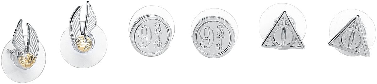 Set de boucles d'oreilles  de Harry Potter - Symbols - pour Femme - couleur argent - Harry Potter