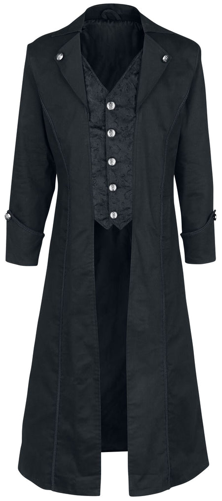 Manteau militaire Gothic de Altana Industries - Manteau Dark Brocade - M à XXL - pour Homme - noir - Altana Industries