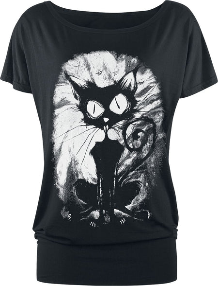 T-Shirt Manches courtes Gothic de Gothicana by EMP - Can You Read My Mind - S à 5XL - pour Femme - noir - Gothicana by EMP