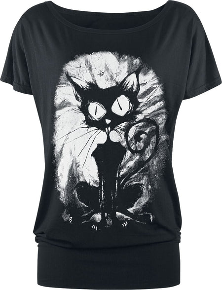 T-Shirt Manches courtes Gothic de Gothicana by EMP - Can You Read My Mind - S à 5XL - pour Femme - noir - Gothicana by EMP