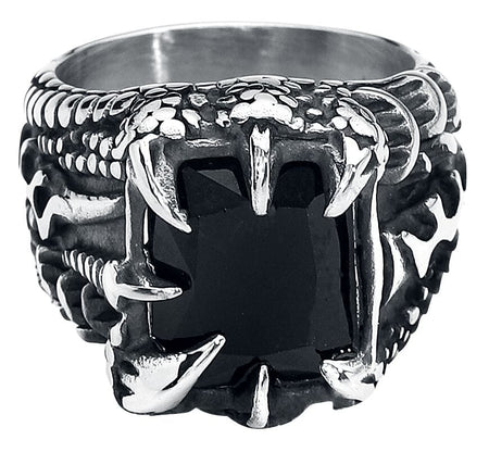 Bague Gothic de etNox hard and heavy - Griffes Cristal - pour Homme - couleur argent - etNox hard and heavy