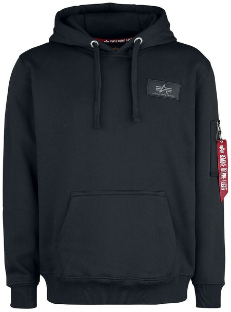 Sweat-shirt à capuche  de Alpha Industries - Sweat à capuche Imprimé dans le Dos - S à 3XL - pour Homme - noir - alpha industries