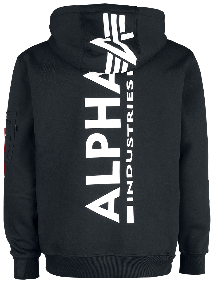 Sweat-shirt à capuche  de Alpha Industries - Sweat à capuche Imprimé dans le Dos - S à 3XL - pour Homme - noir - alpha industries - View 2