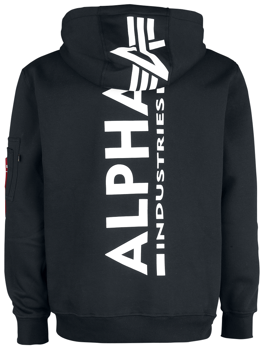 Sweat-shirt à capuche  de Alpha Industries - Sweat à capuche Imprimé dans le Dos - S à 3XL - pour Homme - noir - alpha industries - View 2