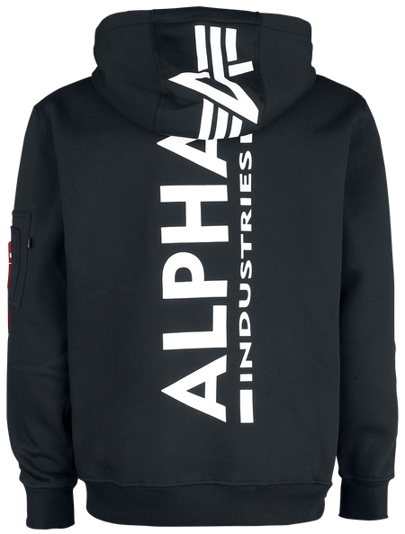 Sweat-shirt à capuche  de Alpha Industries - Sweat à capuche Imprimé dans le Dos - S à 3XL - pour Homme - noir - alpha industries - View 2