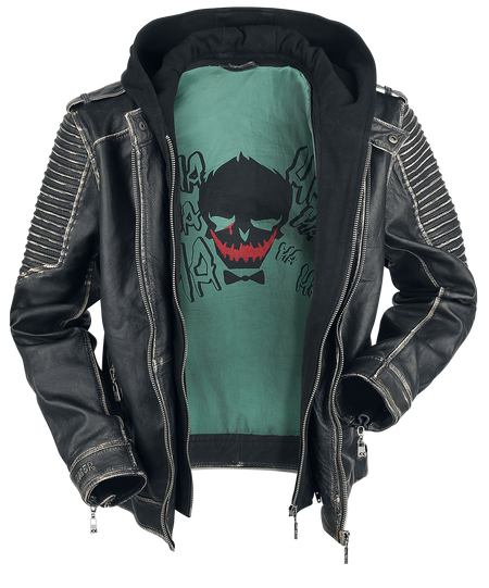 Veste en cuir Gothic de Suicide Squad - Le Joker - S à 3XL - pour Homme - noir - Suicide Squad