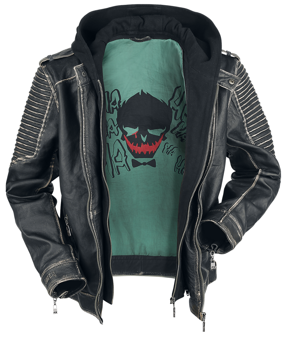 Veste en cuir Gothic de Suicide Squad - Le Joker - S à 3XL - pour Homme - noir - Suicide Squad