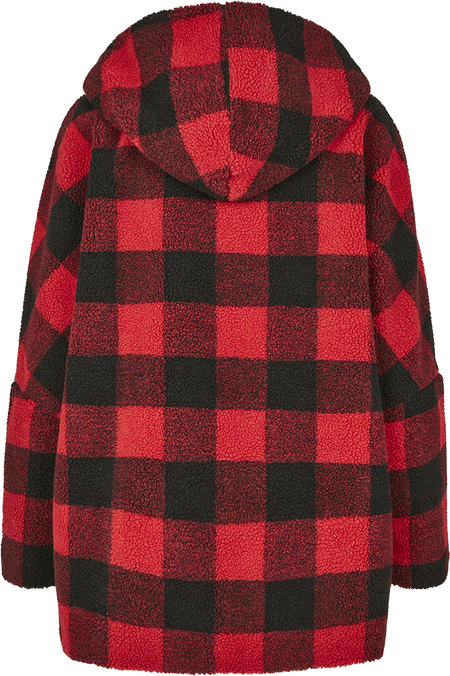 Veste d'hiver  de Urban Classics - Veste Oversize À Capuche Sherpa - XS à 3XL - pour Femme - rouge/noir - Urban Classics - View 2