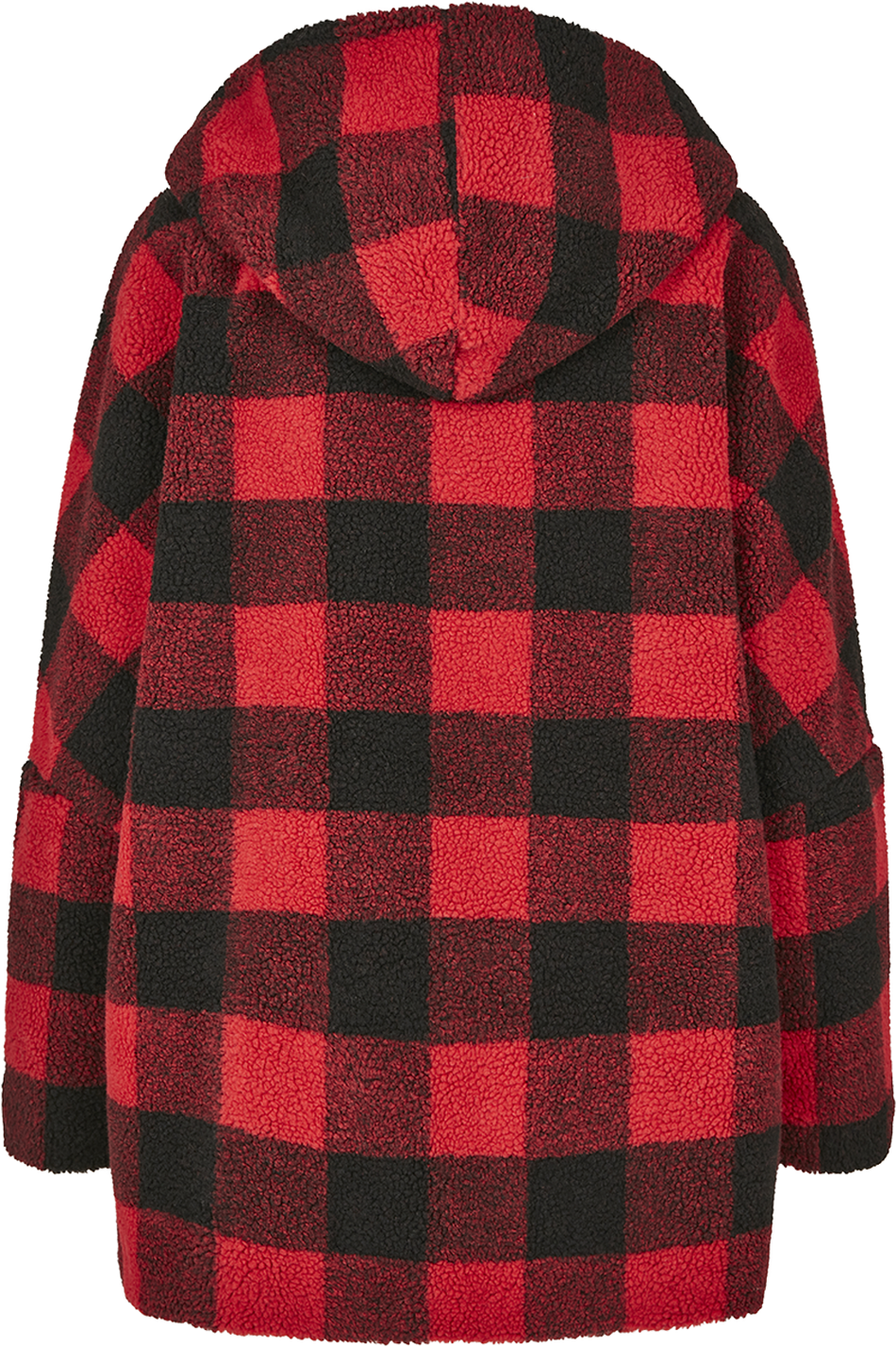 Veste d'hiver  de Urban Classics - Veste Oversize À Capuche Sherpa - XS à 3XL - pour Femme - rouge/noir - Urban Classics - View 2