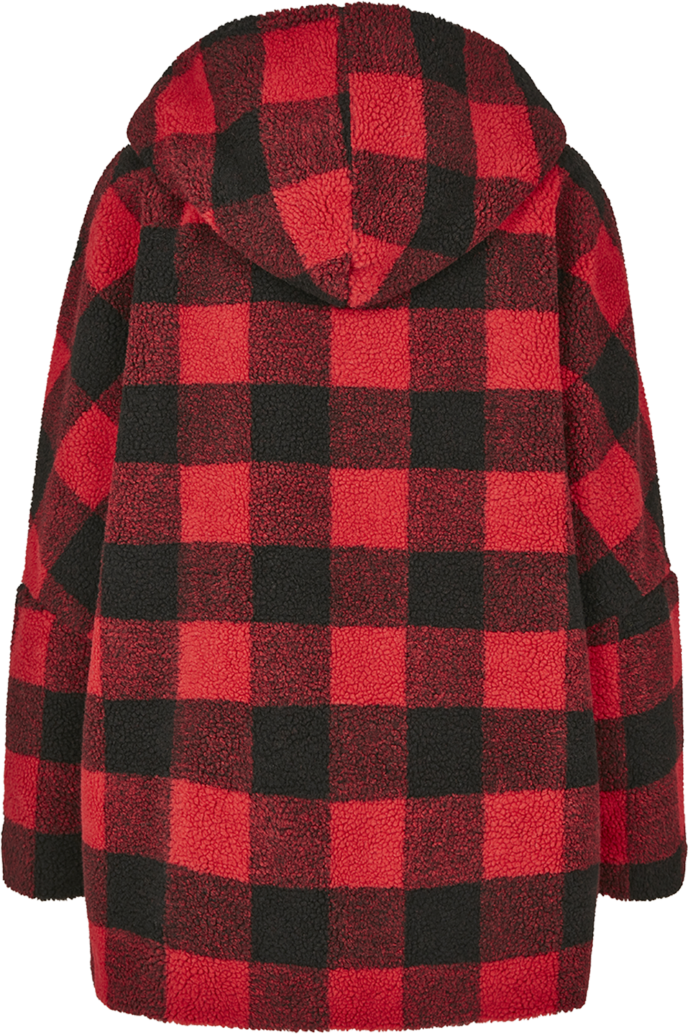 Veste d'hiver  de Urban Classics - Veste Oversize À Capuche Sherpa - XS à 3XL - pour Femme - rouge/noir - Urban Classics - View 2