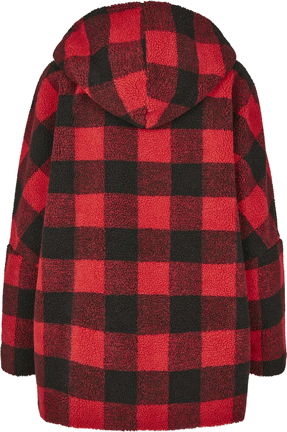 Veste d'hiver  de Urban Classics - Veste Oversize À Capuche Sherpa - XS à 3XL - pour Femme - rouge/noir - Urban Classics - View 2