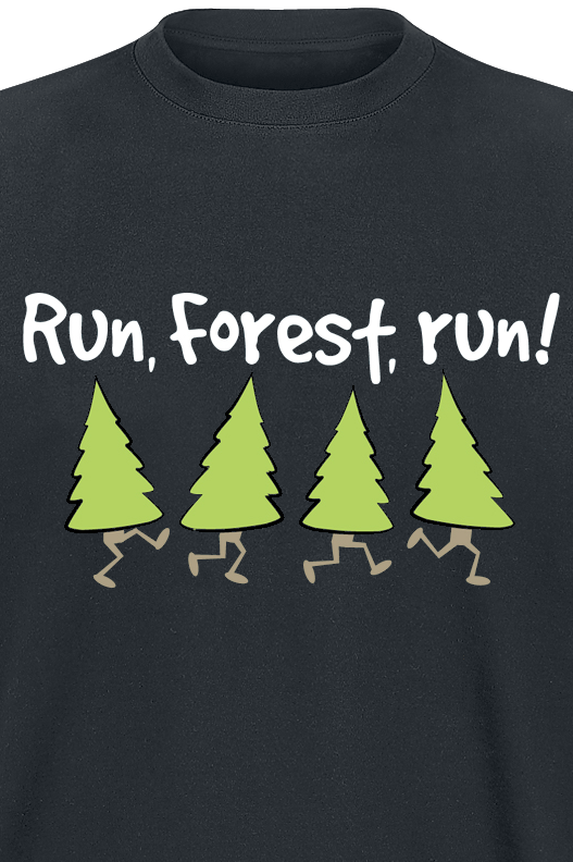 T-Shirt Manches courtes Fun de Slogans - Run Forest, Run! - L à 3XL - pour Homme - noir - Slogans - View 2