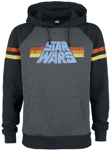 Sweat-shirt à capuche  de Star Wars - 77 - S à 3XL - pour Homme - gris foncé chiné/noir - Star Wars