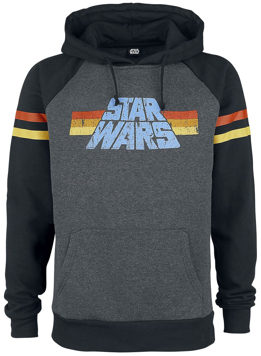 Sweat-shirt à capuche  de Star Wars - 77 - S à 3XL - pour Homme - gris foncé chiné/noir - Star Wars