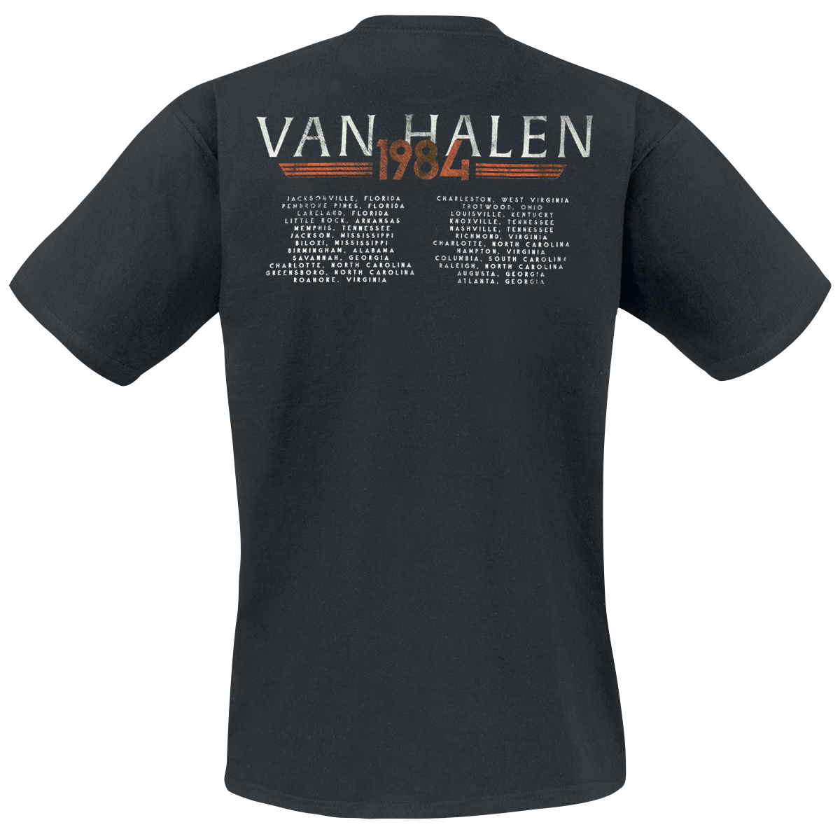T-Shirt Manches courtes  de Van Halen - Tour 1984 - S à 3XL - pour Homme - noir - Van Halen - View 2