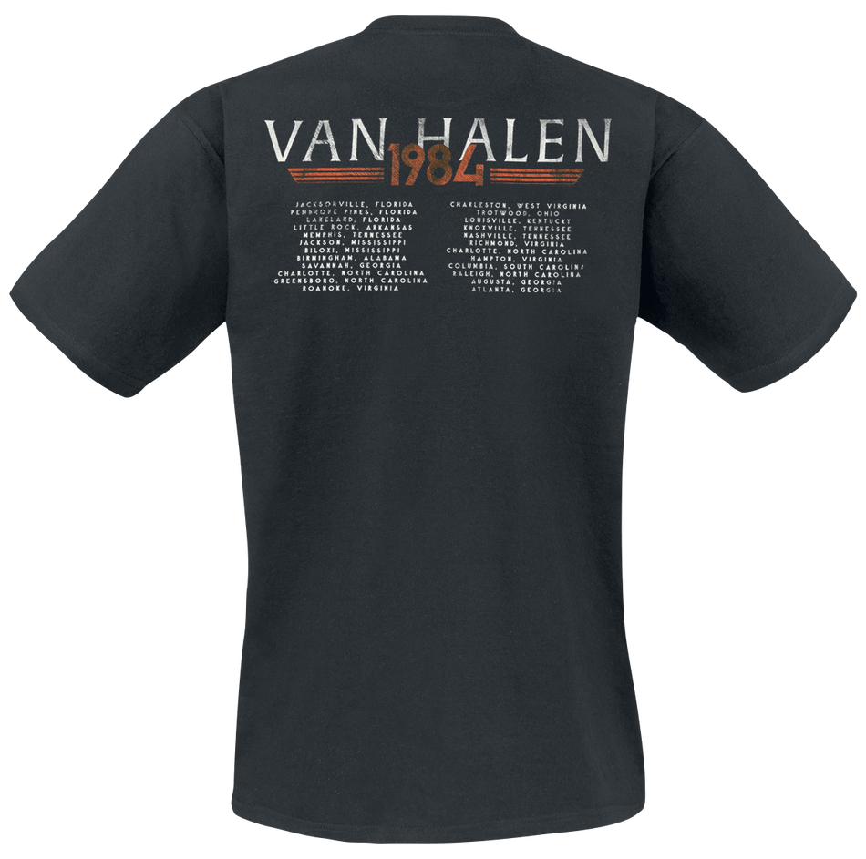 T-Shirt Manches courtes  de Van Halen - Tour 1984 - S à 3XL - pour Homme - noir - Van Halen - View 2