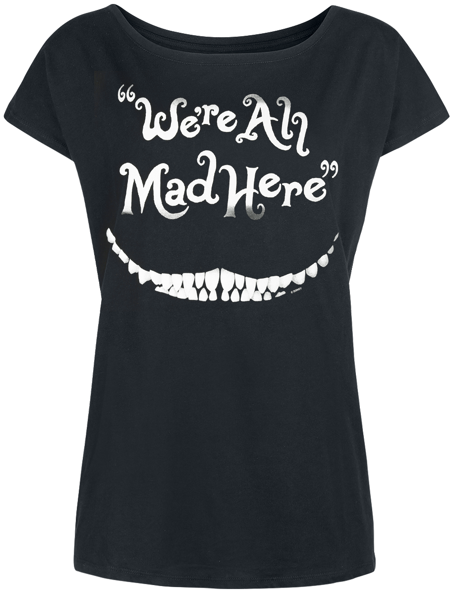 T-Shirt Manches courtes Disney de Alice Au Pays Des Merveilles - Le Chat Du Cheshire - We're All Mad Here - S à L - pour Femme - noir - Alice Au Pays Des Merveilles - View 2