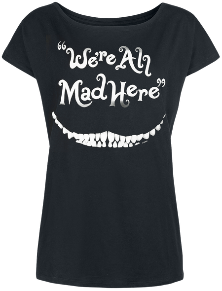 T-Shirt Manches courtes Disney de Alice Au Pays Des Merveilles - Le Chat Du Cheshire - We're All Mad Here - S à L - pour Femme - noir - Alice Au Pays Des Merveilles - View 2