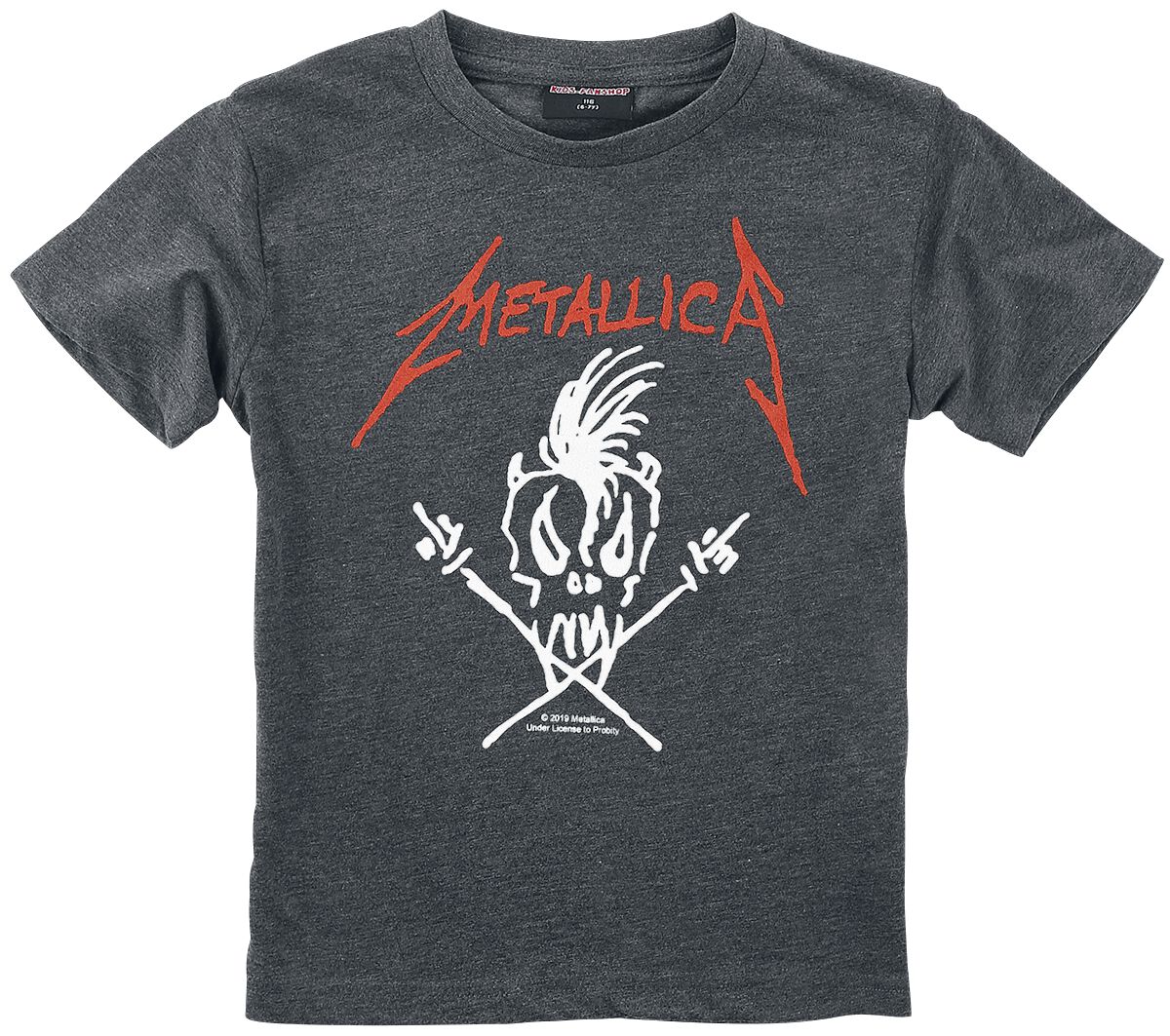 T-shirt  de Metallica - Metal-Kids - Scary Guy - 104 à 128 - pour Enfants - Gris anthracite chiné - metallica
