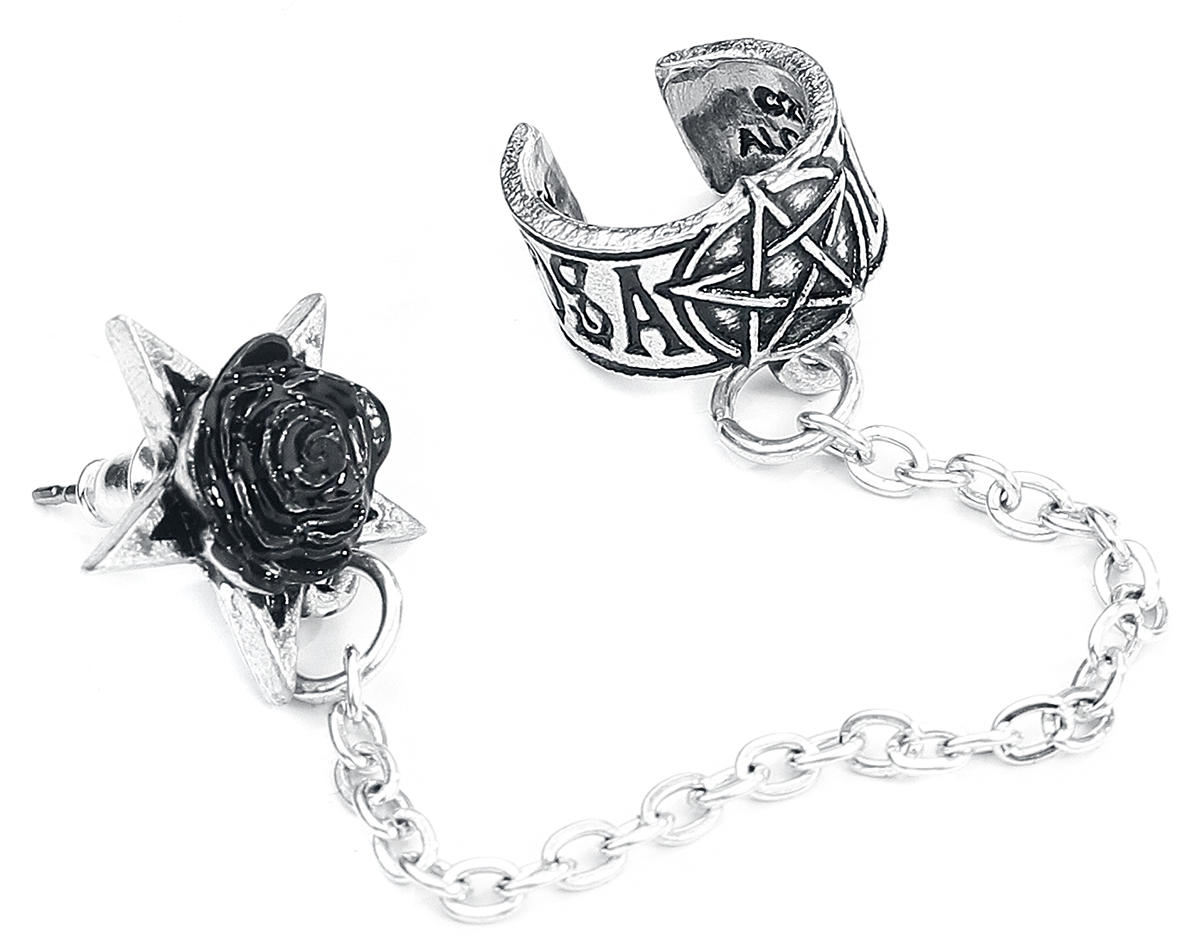 Clip d'oreille Gothic de Alchemy Gothic - Rosa Nocta Earcuff - pour Femme - couleur argent - Alchemy Gothic - View 2