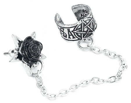 Clip d'oreille Gothic de Alchemy Gothic - Rosa Nocta Earcuff - pour Femme - couleur argent - Alchemy Gothic - View 2