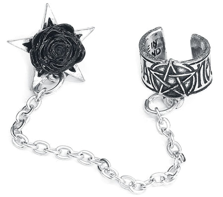Clip d'oreille Gothic de Alchemy Gothic - Rosa Nocta Earcuff - pour Femme - couleur argent - Alchemy Gothic