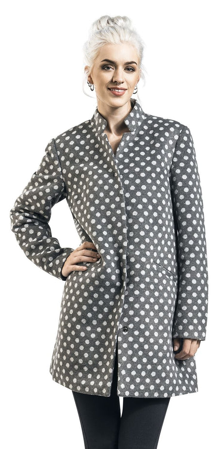 Manteau court Rockabilly de Pussy Deluxe - Manteau à Pois - XS à XL - pour Femme - gris/blanc - Pussy Deluxe