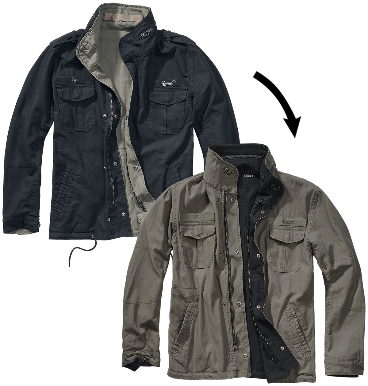 Veste mi-saison  de Brandit - Twister - S à 5XL - pour Homme - noir/olive - Brandit