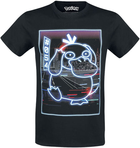 T-Shirt Manches courtes Gaming de Pokémon - Psykokwak - Néon - S à XXL - pour Homme - noir - Pokémon