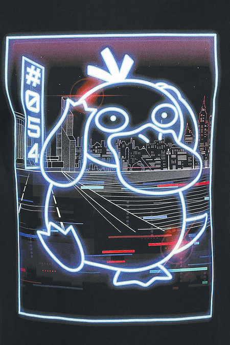 T-Shirt Manches courtes Gaming de Pokémon - Psykokwak - Néon - S à XXL - pour Homme - noir - Pokémon - View 2