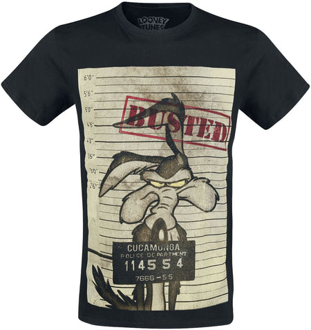 T-Shirt Manches courtes  de Looney Tunes - Coyote - Mugshot - S à 5XL - pour Homme - noir - Looney Tunes