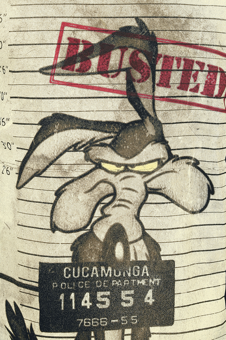 T-Shirt Manches courtes  de Looney Tunes - Coyote - Mugshot - S à 5XL - pour Homme - noir - Looney Tunes - View 2