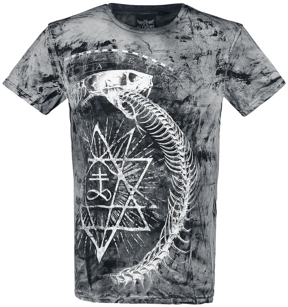 T-Shirt Manches courtes Gothic de Alchemy England - Ouroboros Snake - S à 4XL - pour Homme - noir - Alchemy England