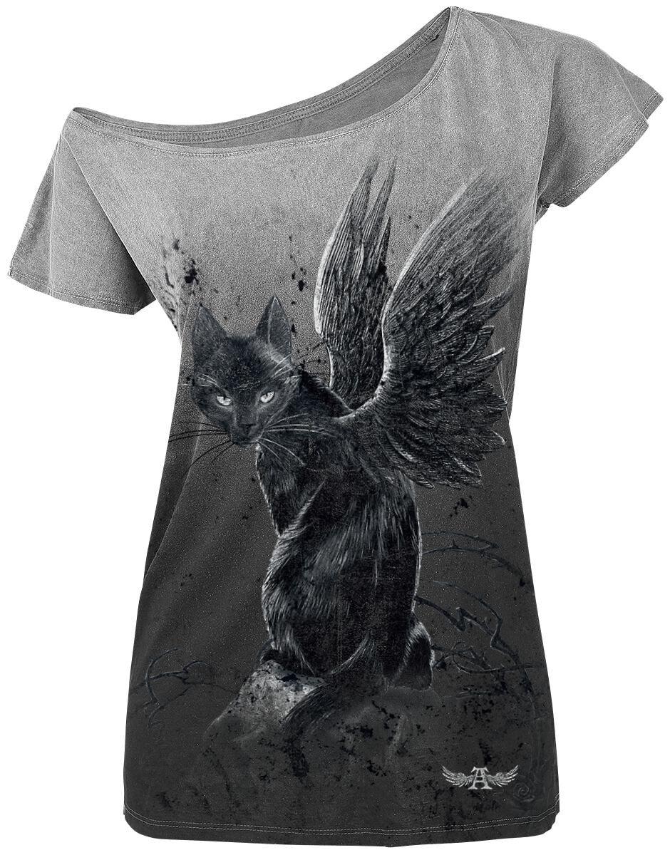 T-Shirt Manches courtes  de Alchemy England - Nine Lives Vintage - S à 4XL - pour Femme - gris - Alchemy England