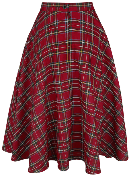 Jupe mi-longue Rockabilly de Hell Bunny - Jupe Irvine - XS à 4XL - pour Femme - rouge - hell bunny - View 2