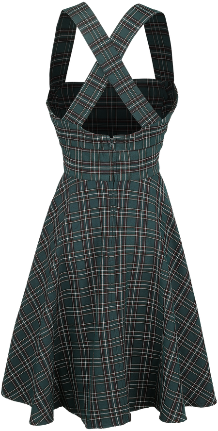 Robe mi-longue  de Hell Bunny - Robe Salopette Peebles - XS à 4XL - pour Femme - vert - hell bunny - View 2