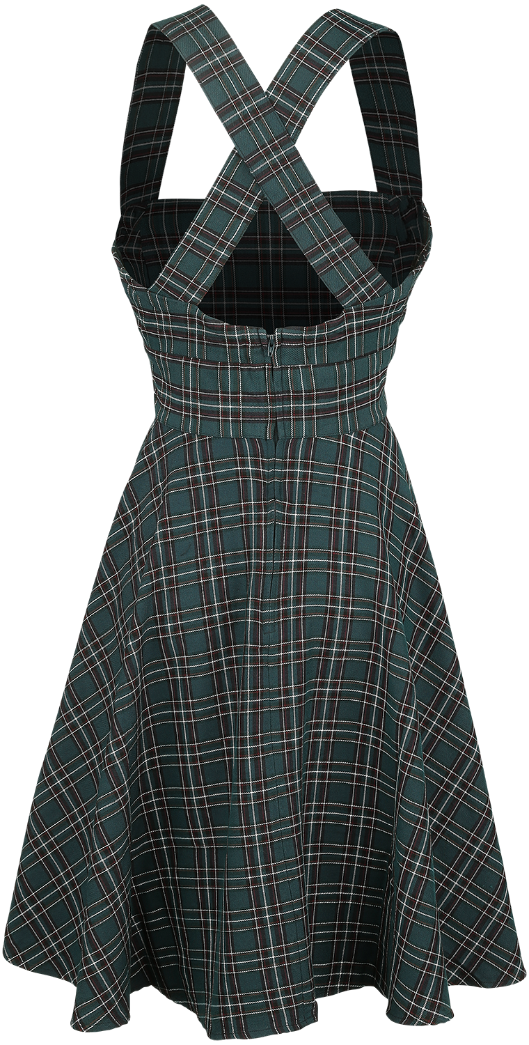 Robe mi-longue  de Hell Bunny - Robe Salopette Peebles - XS à 4XL - pour Femme - vert - hell bunny - View 2