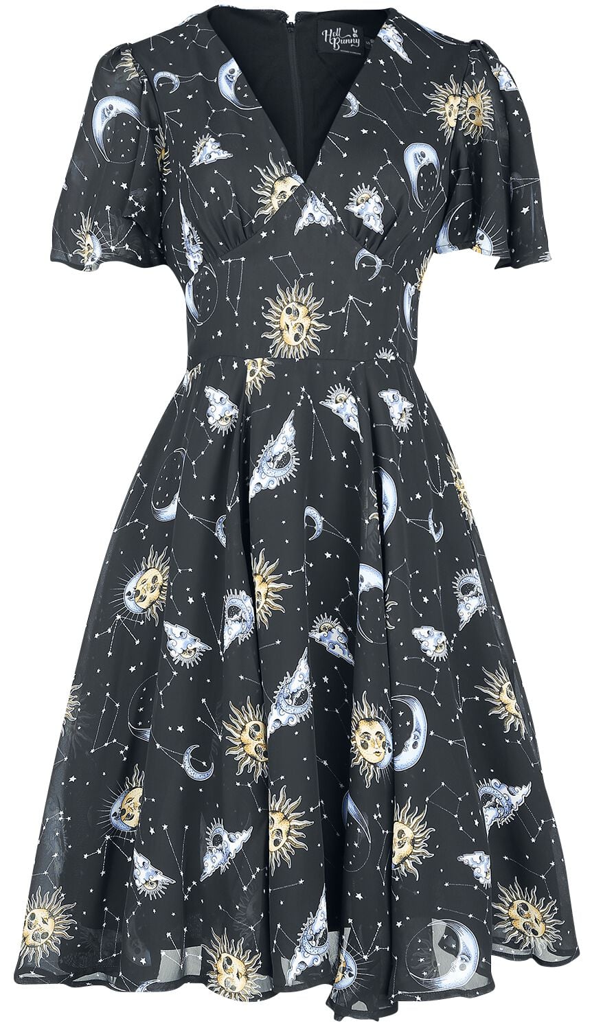 Robe mi-longue  de Hell Bunny - Robe Solaris - XS à 4XL - pour Femme - noir - hell bunny