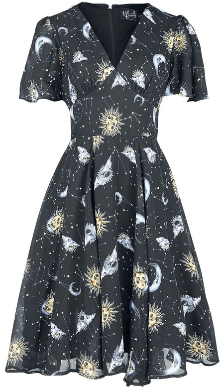 Robe mi-longue  de Hell Bunny - Robe Solaris - XS à 4XL - pour Femme - noir - hell bunny