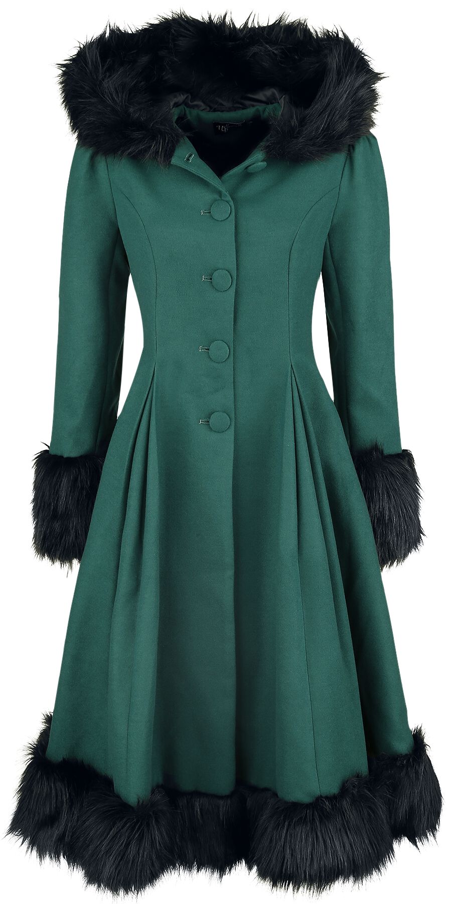 Manteaux Rockabilly de Hell Bunny - Manteau Elvira - XS à 4XL - pour Femme - pétrole - hell bunny
