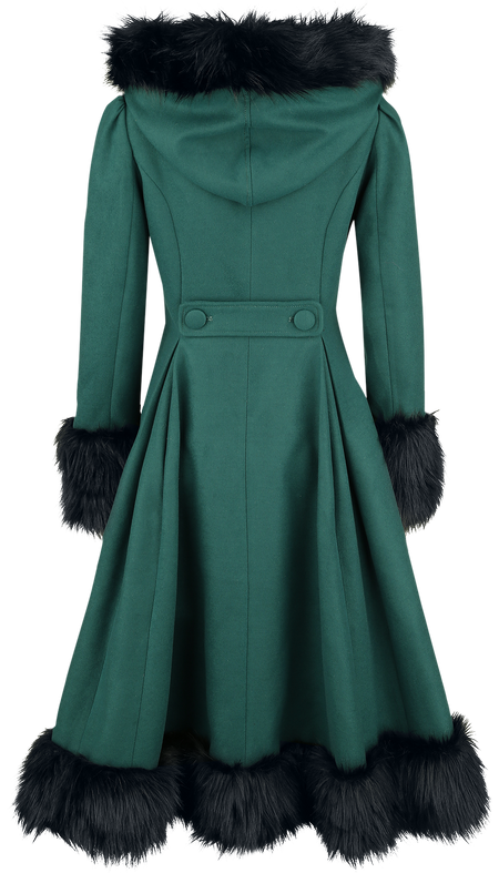 Manteaux Rockabilly de Hell Bunny - Manteau Elvira - XS à 4XL - pour Femme - pétrole - hell bunny - View 2