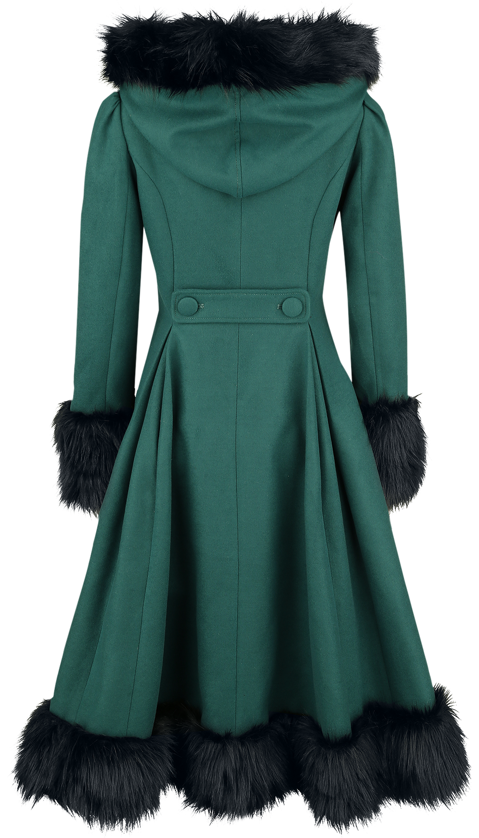 Manteaux Rockabilly de Hell Bunny - Manteau Elvira - XS à 4XL - pour Femme - pétrole - hell bunny - View 2