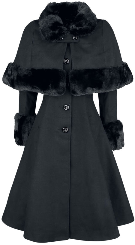 Manteaux Rockabilly de Hell Bunny - Manteau Capulet - XS à 4XL - pour Femme - noir - hell bunny