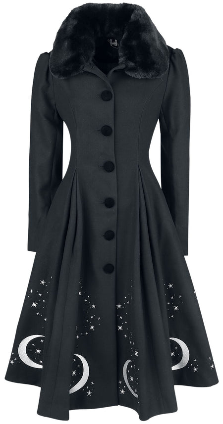 Manteaux Rockabilly de Hell Bunny - Manteau Interstellar - XS à 4XL - pour Femme - noir - hell bunny