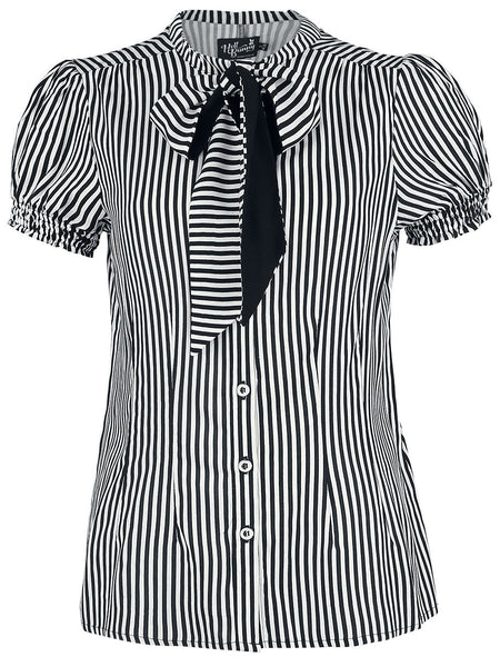 Chemisier Rockabilly de Hell Bunny - Chemisier Humbug - XS à 4XL - pour Femme - noir/blanc - hell bunny