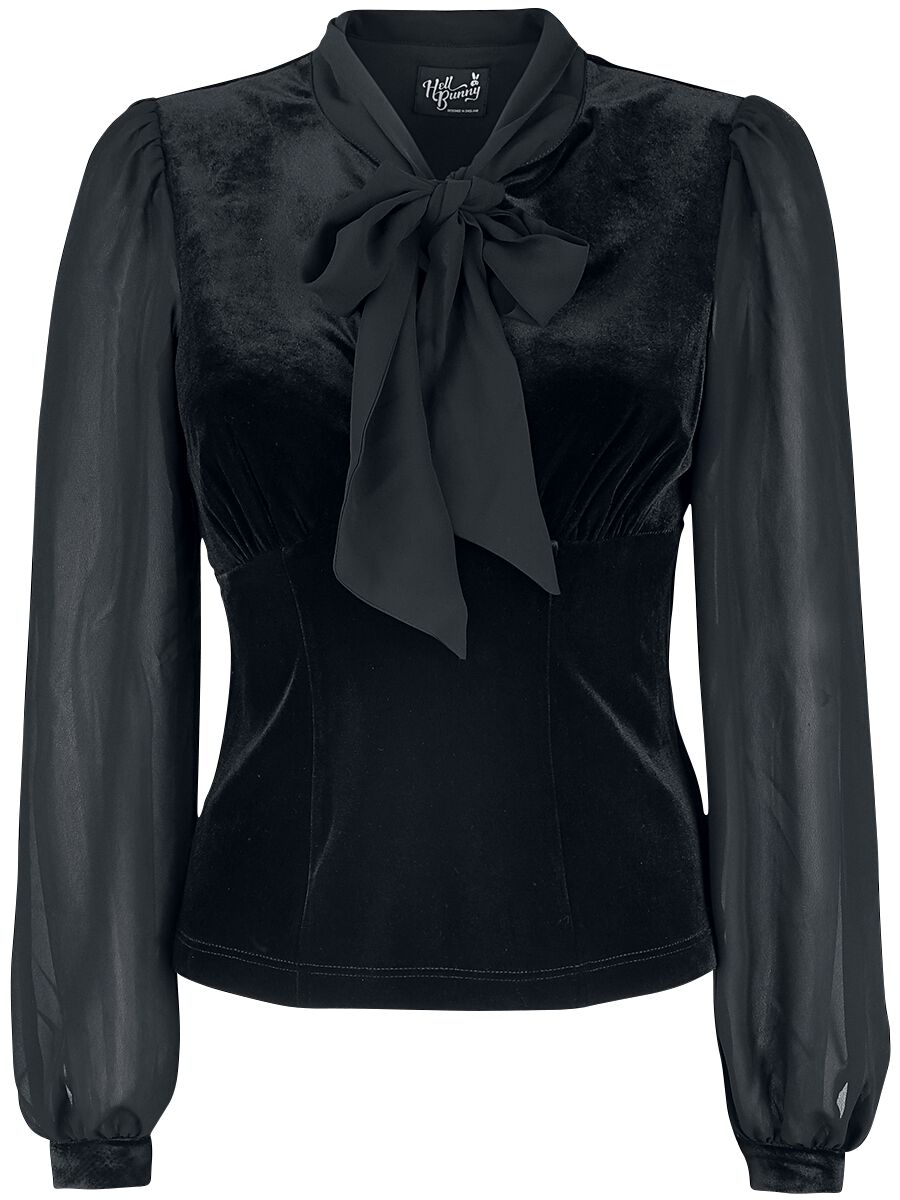 Chemisier Rockabilly de Hell Bunny - Haut Gabriella - XS à 4XL - pour Femme - noir - hell bunny