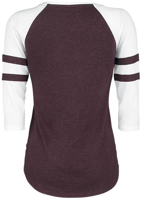 T-shirt manches longues Disney de Alice Au Pays Des Merveilles - We're All Mad Here - S à XL - pour Femme - bordeaux/blanc - Alice Au Pays Des Merveilles - View 2