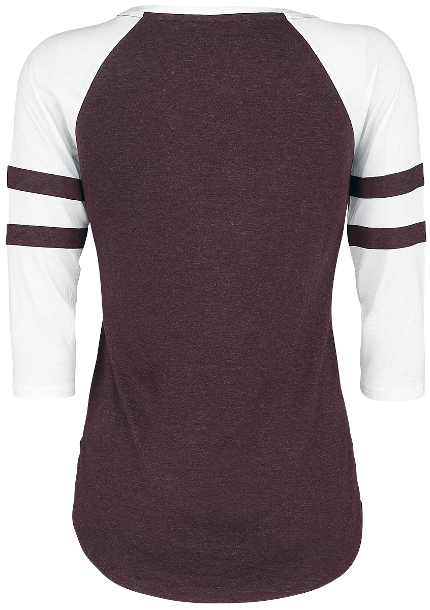 T-shirt manches longues Disney de Alice Au Pays Des Merveilles - We're All Mad Here - S à XL - pour Femme - bordeaux/blanc - Alice Au Pays Des Merveilles - View 2