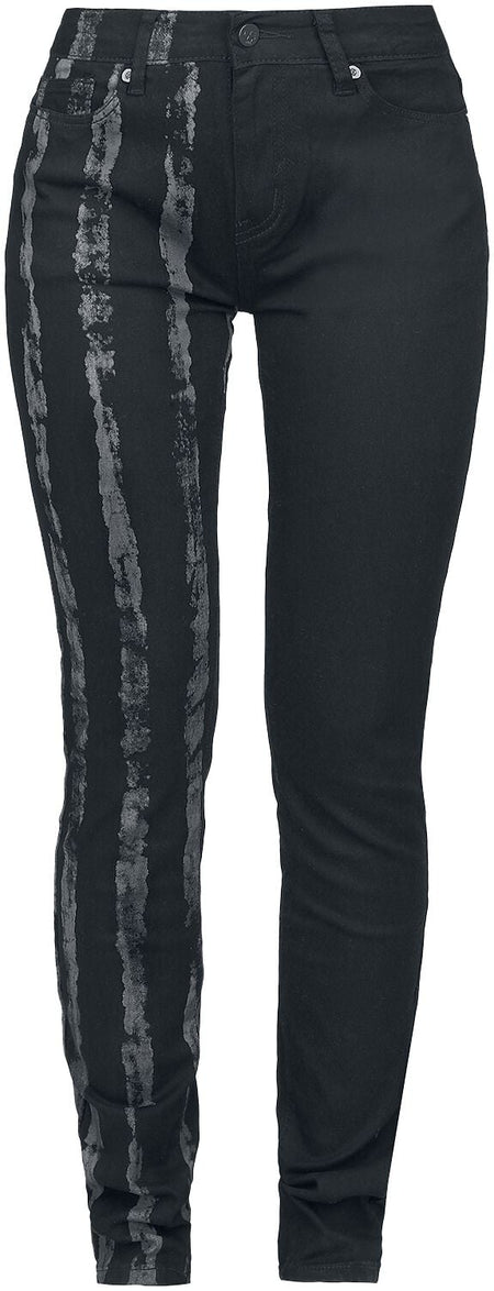Jean  de Rock Rebel by EMP - Jean Stretch Rayé - W29L32 à W34L32 - pour Femme - noir - Rock Rebel by EMP