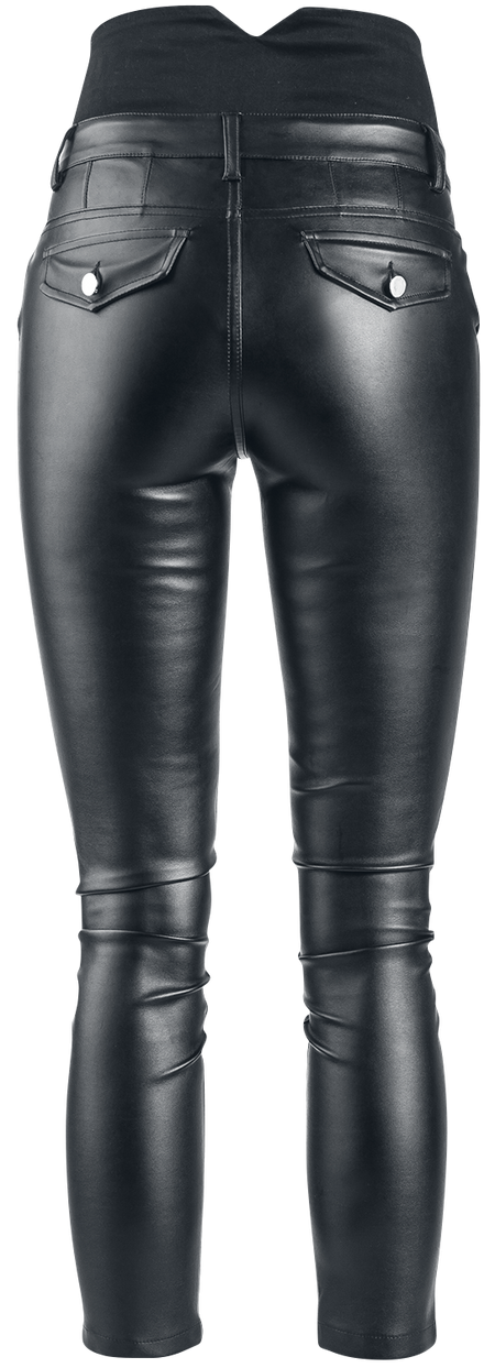 Pantalon imitation cuir  de Forplay - Pantalon Taille Haute en Similicuir - W29L34 à W36L34 - pour Femme - noir - Forplay - View 2